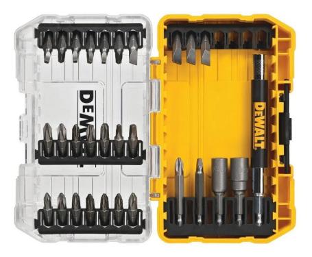 Kit Jogo De Bits E Pontas P/ Parafusar 29 Pcs Dewalt Dw2162