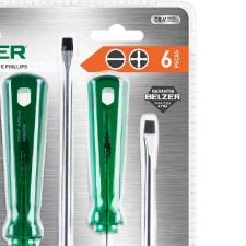 Kit Jogo de Chaves Fenda e Phillips 6 Pe�as BELZER 232102BN