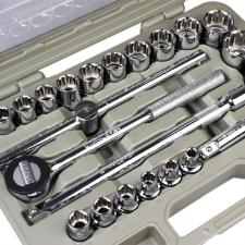 Jogo de Soquetes Estriados de 1/2 Pol + Maleta Com 23 Pe�as MAYLE 110023