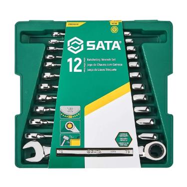 Jogo de Chaves Combinada Catraca 12 Pcs Sata ST09040-02