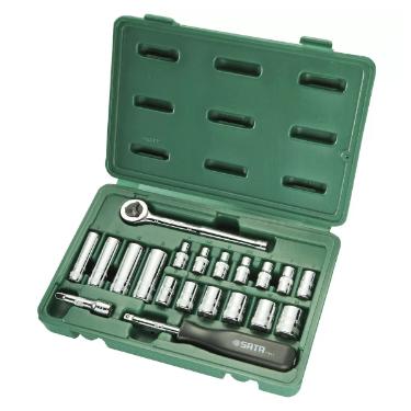 Jogo de Soquete Sextavado 1/4Pol. com 20 Pe�as SATA-ST09522