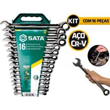 Jogo de Chaves Combinada Catraca SATA 8 - 24MM 16 PCS ST08034L