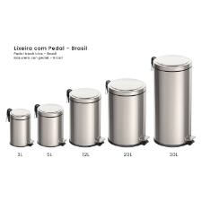 Lixeira Inox com Pedal Brasil 30 L Tramontina