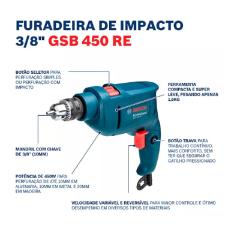 Furadeira de impacto Bosch GSB 450 RE 450W