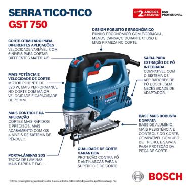 SERRA TICO TICO PROFISSIONAL GST 750 520W
