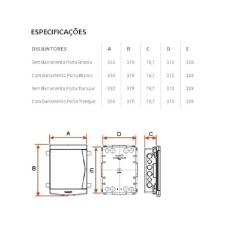 Quadro Distribui��o s/ Barramento 18/24 Disjuntores Tigre