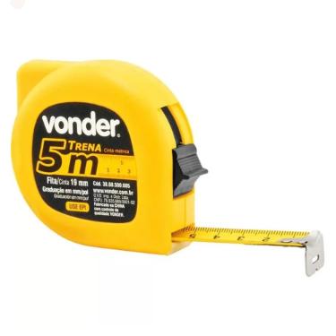 Trena Fita M�trica de A�o 5 Metros 3M X 19mm Vonder