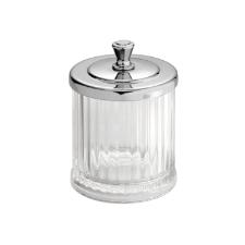 Porta algod�o e cotonete em pl�stico iDesign Alston 13x9x9cm prata