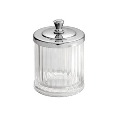 Porta algod�o e cotonete em pl�stico iDesign Alston 13x9x9cm prata