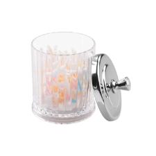 Porta algod�o e cotonete em pl�stico iDesign Alston 13x9x9cm prata