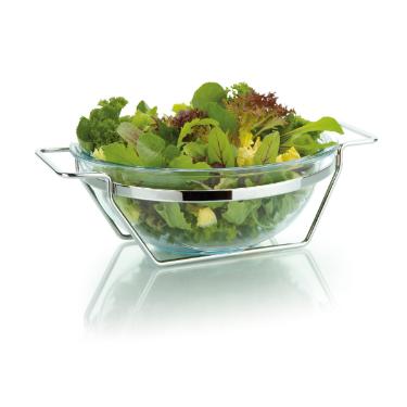 Saladeira redonda com suporte cromado Forma Andrea 3 litros