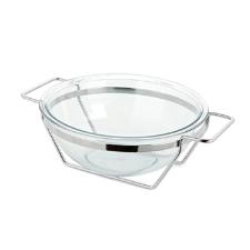 Saladeira redonda com suporte cromado Forma Andrea 3 litros