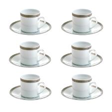 Jogo de xicaras para caf� Christofle Malmaison 6 pe�as