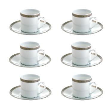Jogo de xicaras para caf� Christofle Malmaison 6 pe�as