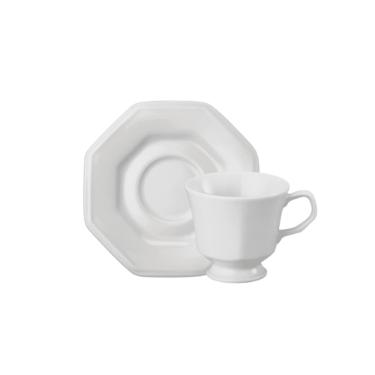 X�cara de ch� com pires em porcelana Schmidt Prisma 200ml