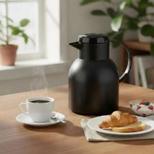 Garrafa T�rmica Emsa Samba Quick Press 1 Litro Preta, Design Alem�o e Veda��o 12h Quente