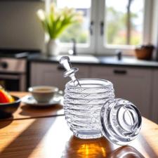 Meleira Kenya em Acr�lico 14,5cm: Praticidade, Transpar�ncia e Limpeza para Servir Mel