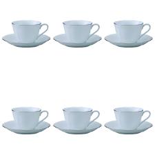 Jogo de x�cara para ch� em porcelana Noritake Princess Bouquet 6 pe�as