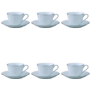 Jogo de x�cara para ch� em porcelana Noritake Princess Bouquet 6 pe�as