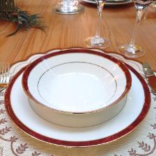 Baixela em porcelana Noritake Marble Red 18 pe�as