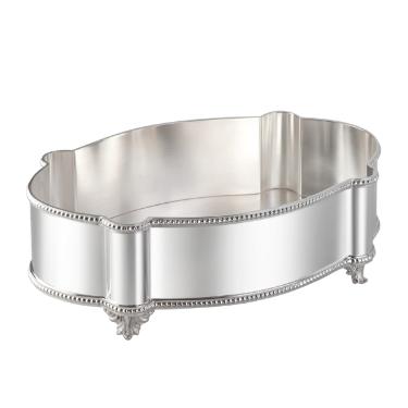 Centro de mesa oval Silverlux P�rola 45x29,5x11cm