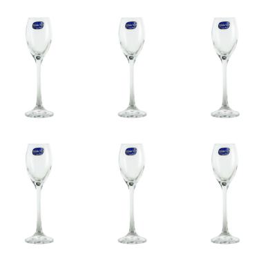 Jogo de ta�as para licor Bohemia Sophia 6 pe�as 65ml