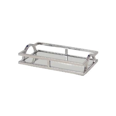 Bandeja retangular em a�o inox espelhada Fracalanza 41x26x5cm