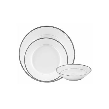 Baixela em porcelana Noritake Toorak 18 pe�as platinum