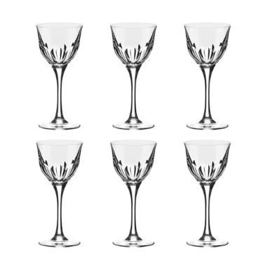 Jogo de tacas vinho branco em cristal Strauss Cl�ssicos 225.045 6 pe�as 330ml