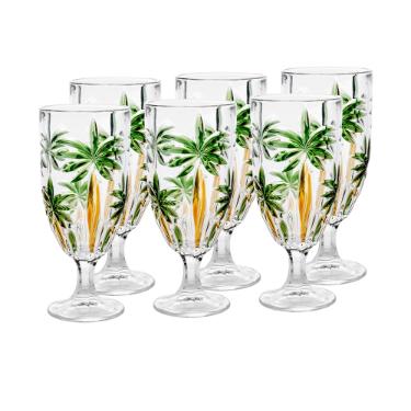 Jogo de Ta�as em Cristal Ecol�gico Wolff Palm Tree Sprayed 6 Pe�as 450ml: Eleg�ncia e Sustentabilidade para Seus Brindes