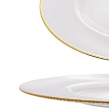 Sousplat em Cristal Wolff Thin Edge 32,5cm Dourado Mesa Posta de Luxo e Requinte