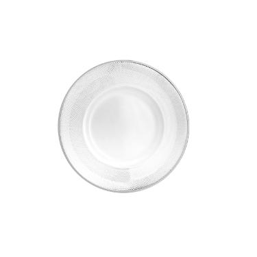 Sousplat em Cristal Wolff Thin Edge 32,5cm Prateado Eleg�ncia Moderna Mesa Posta