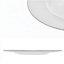 Sousplat em Cristal Wolff Thin Edge 32,5cm Prateado Eleg�ncia Moderna Mesa Posta