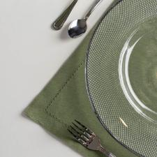 Sousplat em Cristal Wolff Thin Edge 32,5cm Prateado Eleg�ncia Moderna Mesa Posta