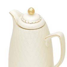 Garrafa t�rmica em porcelana Wolff Renda 900ml 28cm creme