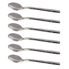 Jogo de colheres para caf� em a�o inox Fracalanza Steel Wood 6 pe�as