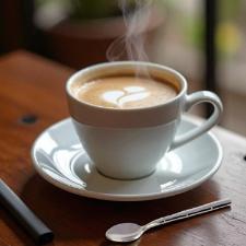 Jogo de colheres para caf� em a�o inox Fracalanza Steel Wood 6 pe�as