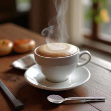 Jogo de colheres para caf� em a�o inox Fracalanza Steel Wood 6 pe�as