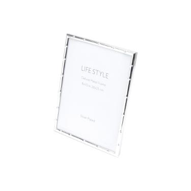 Porta-retratos em a�o Prestige Bambu 15x20cm prateado