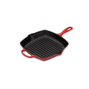 Grelha quadrada em ferro Le Creuset Signature 26cm vermelha