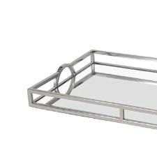 Bandeja retangular em a�o inox espelhada Fracalanza 56x36x6cm