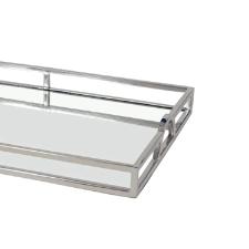 Bandeja retangular em a�o inox espelhada Fracalanza 56x36x6cm