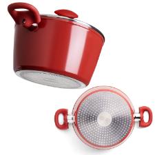 Jogo de panelas Brinox Optima vermelho 5 pe�as em alum�nio: Versatilidade, design e fundo para Indu��o