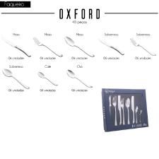 Faqueiro a�o inox com estojo Wolff Oxford 48 pe�as