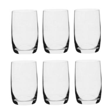 Jogo de copos de �gua longo em cristal Bohemia Ideal 380ml 6 pe�as