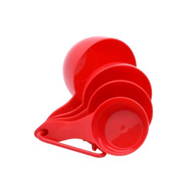 Jogo x�caras medidoras em pl�stico Fackelmann 4 pe�as vermelho