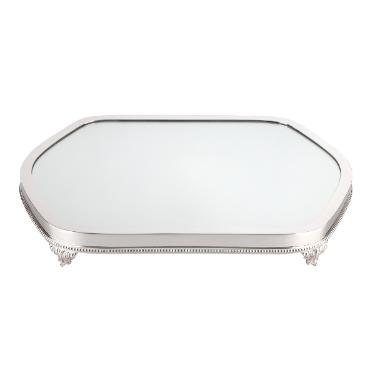 Suporte de centro de mesa em prata Silverlux 50x33,5cm