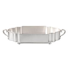 Centro de mesa oval em prata Silverlux Elegance 60x31x14cm