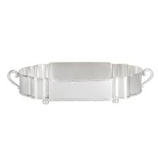 Centro de mesa oval em prata Silverlux Croise 60x31x14cm