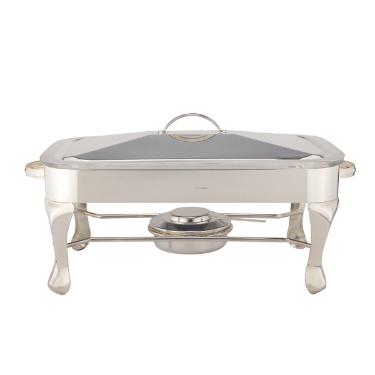 Rechaud retangular em prata Silverlux 38x24x22cm